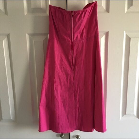 Flamingo USA Hot Pink Strapless Dress w/ Floral Appliqué Design, Size S - Picture 2 of 5